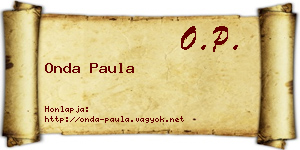 Onda Paula névjegykártya